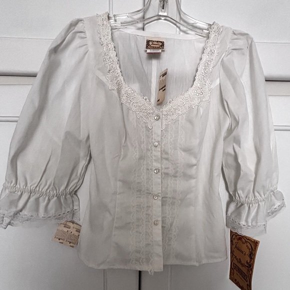 Gunne Sax Jessica’s Gunnies Ivory Lace Blouse - Picture 1 of 10
